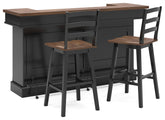 Diamond Furniture - Ashley Furniture - Wildenauer Bar Table and 2 Barstools - Bar Table and 2 Barstools - D634D10