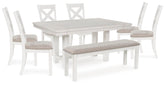 Diamond Furniture - Ashley Furniture - Robbinsdale Dining Table, 6 Chairs and Bench - Dining Table, 6 Chairs and Bench - D642D11