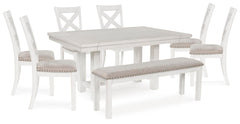 Diamond Furniture - Ashley Furniture - Robbinsdale Dining Table, 6 Chairs and Bench - Dining Table, 6 Chairs and Bench - D642D11
