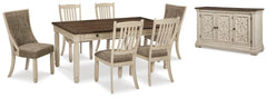 Diamond Furniture - Ashley Furniture - Bolanburg Dining Table and 6 Chairs with Server - Dining Table and 6 Chairs with Server - D647D22