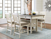 Diamond Furniture - Ashley Furniture - Bolanburg Counter Height Dining Table with 4 Barstools - Counter Height Dining Table with 4 Barstools / Two-tone - D647D4