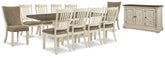 Diamond Furniture - Ashley Furniture - Bolanburg Dining Extension Table,10 Chairs and Server - Dining Extension Table,10 Chairs and Server - D647D35