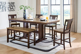 Diamond Furniture - Ashley Furniture - Rylandeen Counter Height Extension Dining Table 4 Barstools and Bench - Counter Height Extension Dining Table 4 Barstools and Bench - PCD651D4