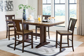Diamond Furniture - Ashley Furniture - Rylandeen Counter Height Extension Dining Table and 4 Barstools - Counter Height Extension Dining Table and 4 Barstools - PCD651D3