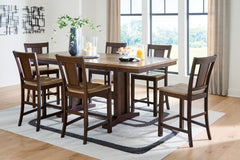 Diamond Furniture - Ashley Furniture - Rylandeen Counter Height Extension Dining Table and 6 Barstools - Counter Height Extension Dining Table and 6 Barstools - PCD651D5