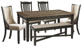 Diamond Furniture - Ashley Furniture - Tyler Creek Dining Table with 4 Chairs and Bench - Dining Table with 4 Chairs and Bench - D736D6