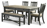 Diamond Furniture - Ashley Furniture - Tyler Creek Dining Table, 4 Chairs and Bench - Dining Table, 4 Chairs and Bench - D736D2