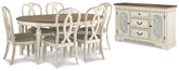 Diamond Furniture - Ashley Furniture - Realyn Dining Table and 6 Chairs with Server - Dining Table and 6 Chairs with Server - D743D16