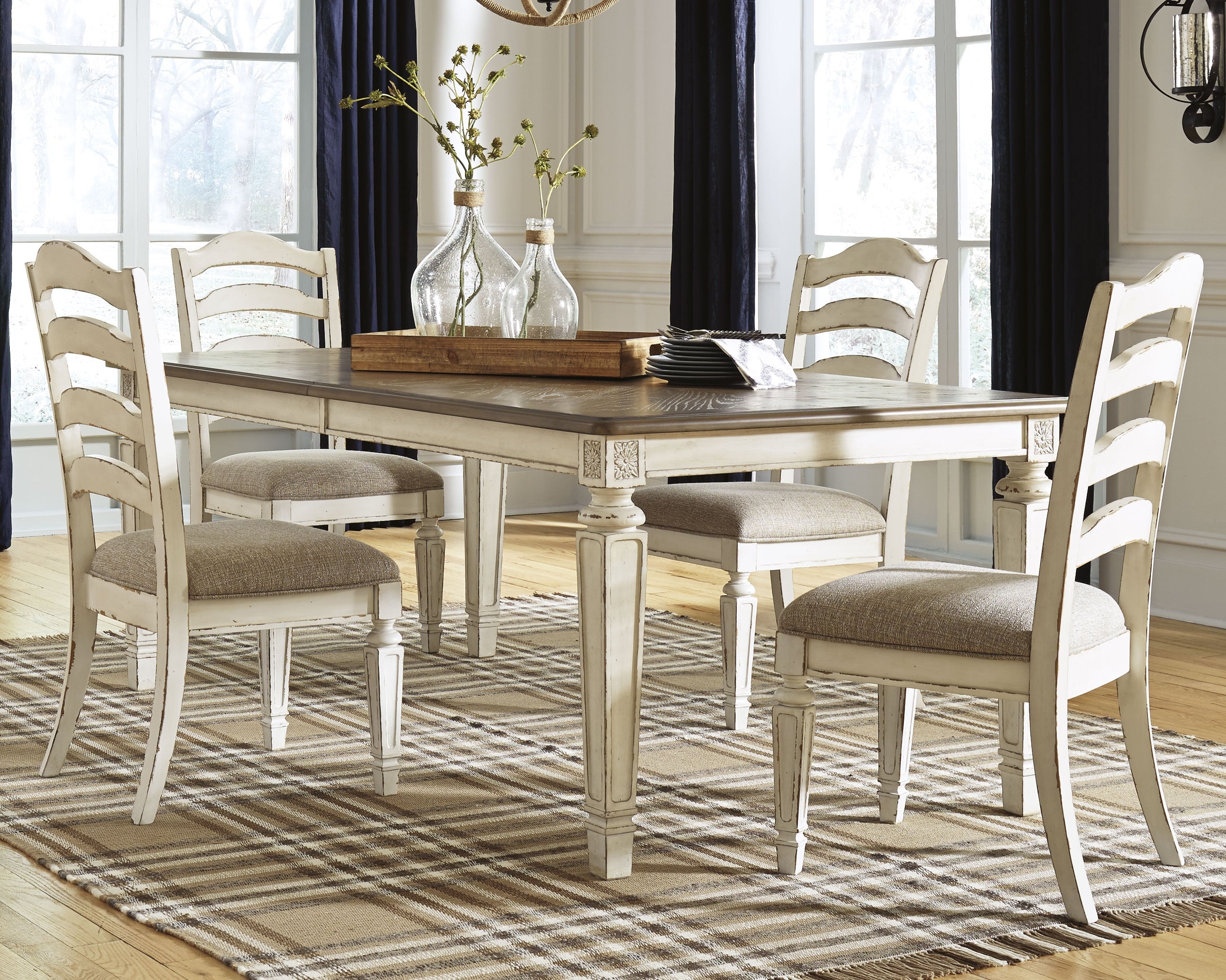 Diamond Furniture - Ashley Furniture - Realyn Extension Dining Table and 4 Chairs - Extension Dining Table and 4 Chairs - D743D3