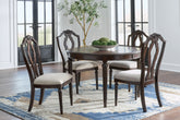 Diamond Furniture - Ashley Furniture - Lavinton Extension Dining Table and 4 Chairs - Extension Dining Table and 4 Chairs - D764D1