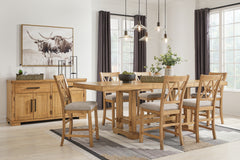 Diamond Furniture - Ashley Furniture - Havonplane Counter Height Extension Dining Table and 6 Barstools - Counter Height Extension Dining Table and 6 Barstools - D773D6