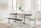 Diamond Furniture - Ashley Furniture - Darborn Dining Table, 4 Chairs and Bench - Dining Table, 4 Chairs and Bench - D796D2