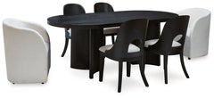 Rowanbeck Dining Table, 2 Arm Chairs and 4 Side Chairs