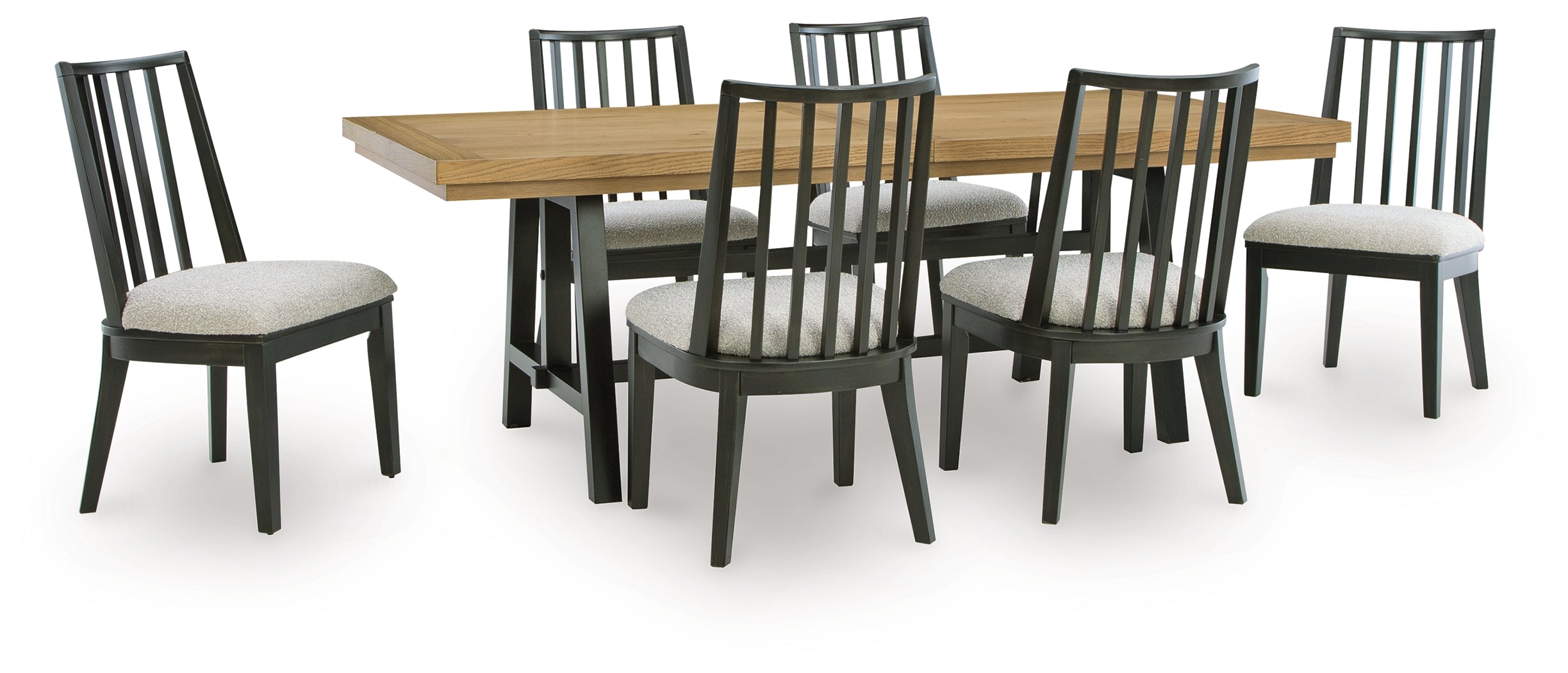 Diamond Furniture - Ashley Furniture - Galliden Extension Dining Table and 6 Chairs - Extension Dining Table and 6 Chairs - D841D11