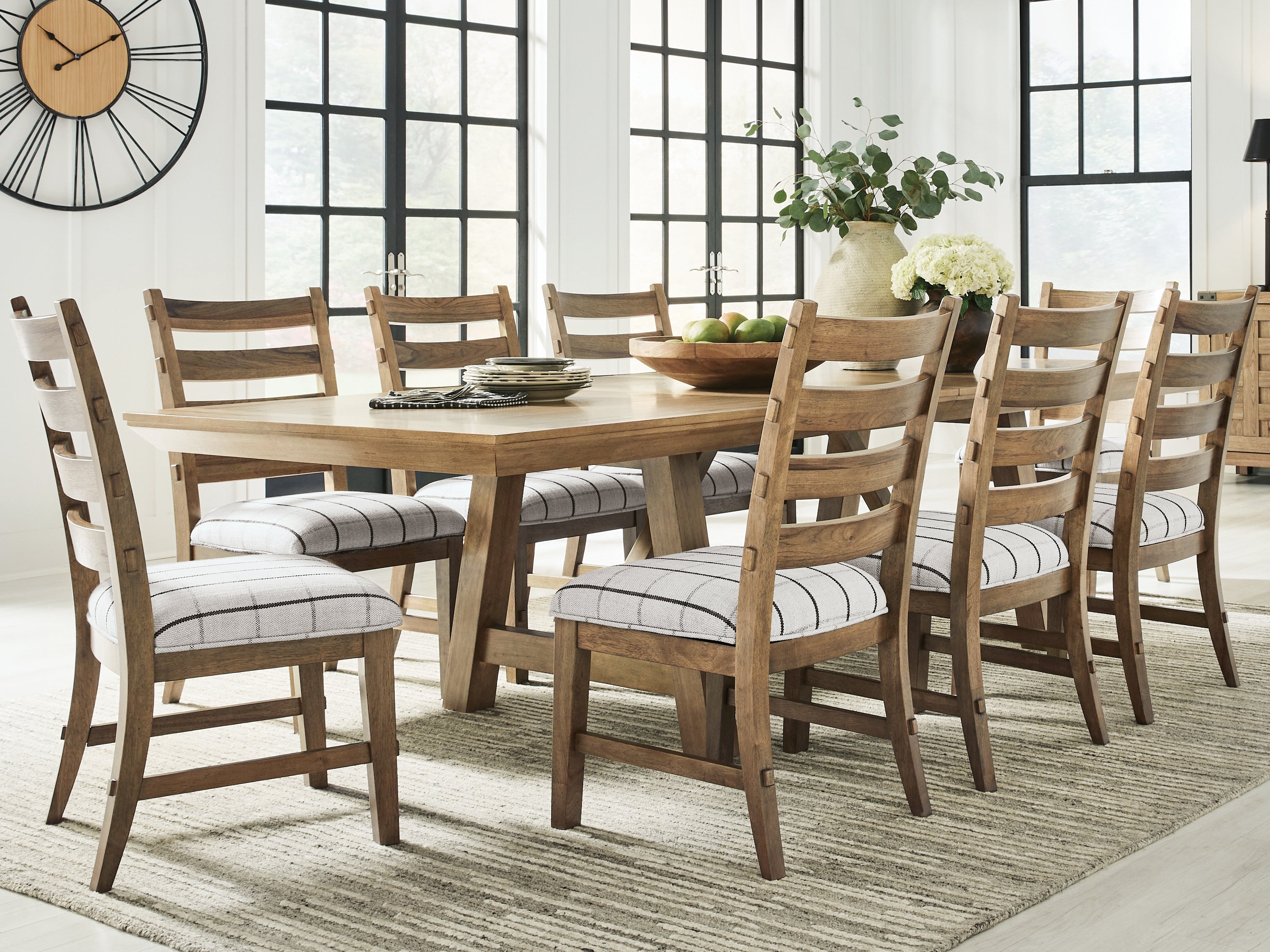 Diamond Furniture - Ashley Furniture - Ridgester Extension Dining Table and 8 Chairs - Extension Dining Table and 8 Chairs - D858D6