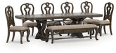 Diamond Furniture - Ashley Furniture - Maylee Dining Table, 6 Chairs and Bench - Dining Table, 6 Chairs and Bench - D947D15