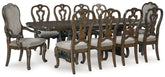 Diamond Furniture - Ashley Furniture - Maylee Dining Table and 10 Chairs - Dining Table and 10 Chairs - D947D14