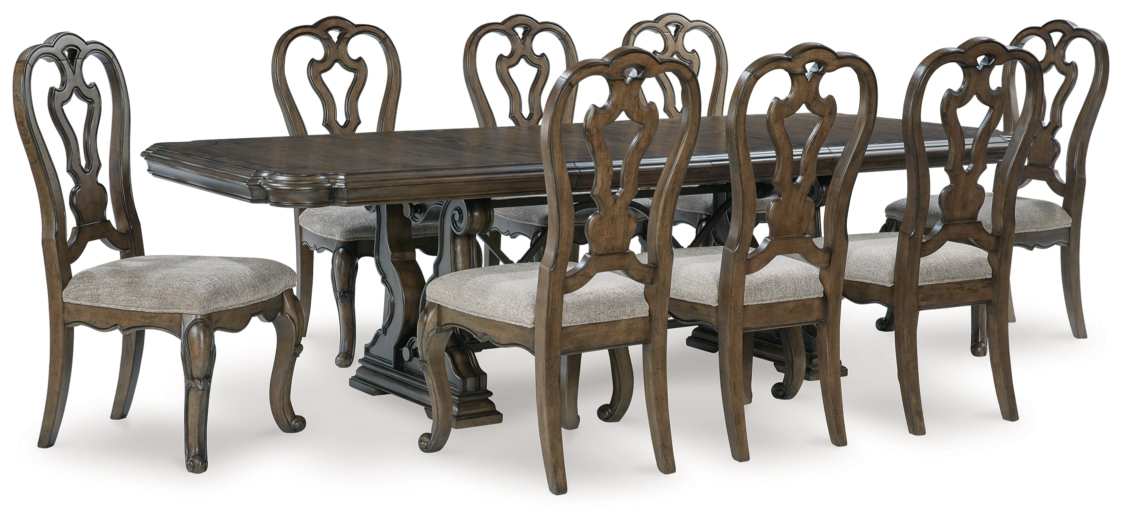 Diamond Furniture - Ashley Furniture - Maylee Dining Table and 8 Chairs - Dining Table and 8 Chairs - D947D9