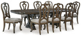Diamond Furniture - Ashley Furniture - Maylee Dining Table and 8 Chairs - Dining Table and 8 Chairs - D947D9