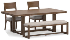 Diamond Furniture - Ashley Furniture - Cabalynn Dining Table, 2 Chairs and Bench - Dining Table, 2 Chairs and Bench - D974D7