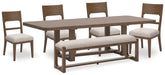 Diamond Furniture - Ashley Furniture - Cabalynn Dining Table, 4 Chairs and Bench - Dining Table, 4 Chairs and Bench - D974D2