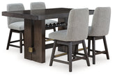 Diamond Furniture - Ashley Furniture - Burkhaus Counter Height Dining Table and 4 Barstools - Counter Height Dining Table and 4 Barstools - D984D5
