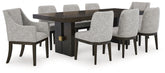 Diamond Furniture - Ashley Furniture - Burkhaus Dining Table and 8 Chairs - Dining Table and 8 Chairs - D984D7