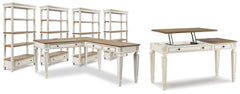 Diamond Furniture - Ashley Furniture - Realyn Lift-top Desk, L-shaped Desk and 4 Bookcases - Lift-top Desk, L-shaped Desk and 4 Bookcases - H743H4