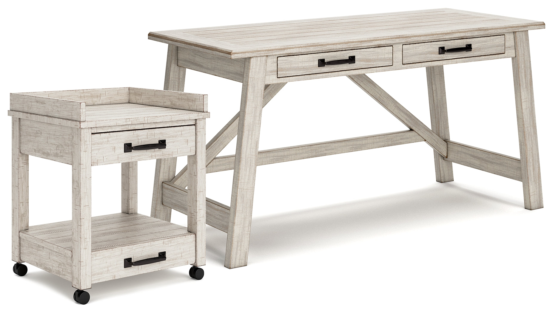 Diamond Furniture - Ashley Furniture - Carynhurst Home Office Desk and Printer Stand - Home Office Desk and Printer Stand - H755H1