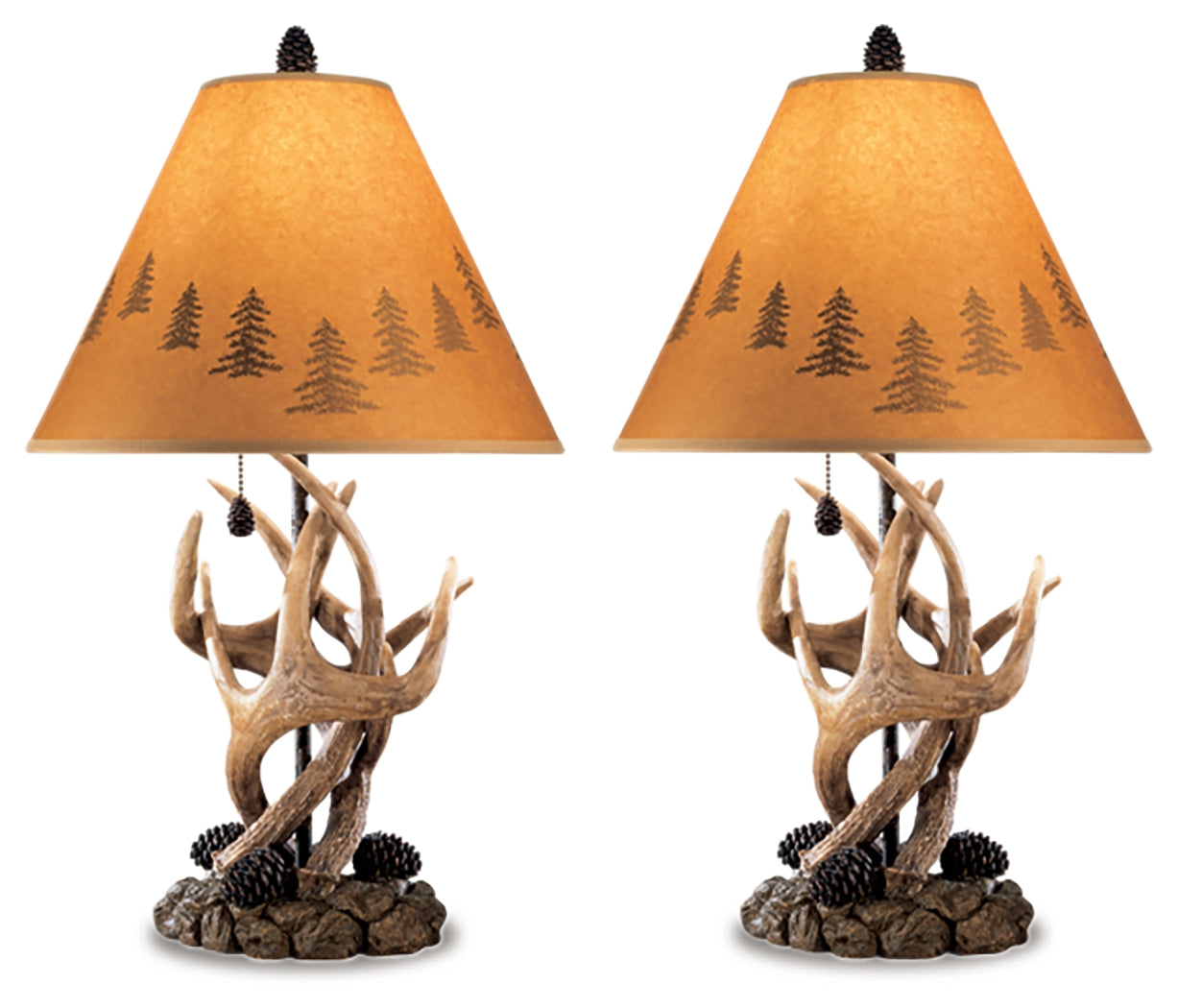 Diamond Furniture - Ashley Furniture - Derek Table Lamp (Set of 2) - Poly Table Lamp (Set of 2) / Brown - L316984