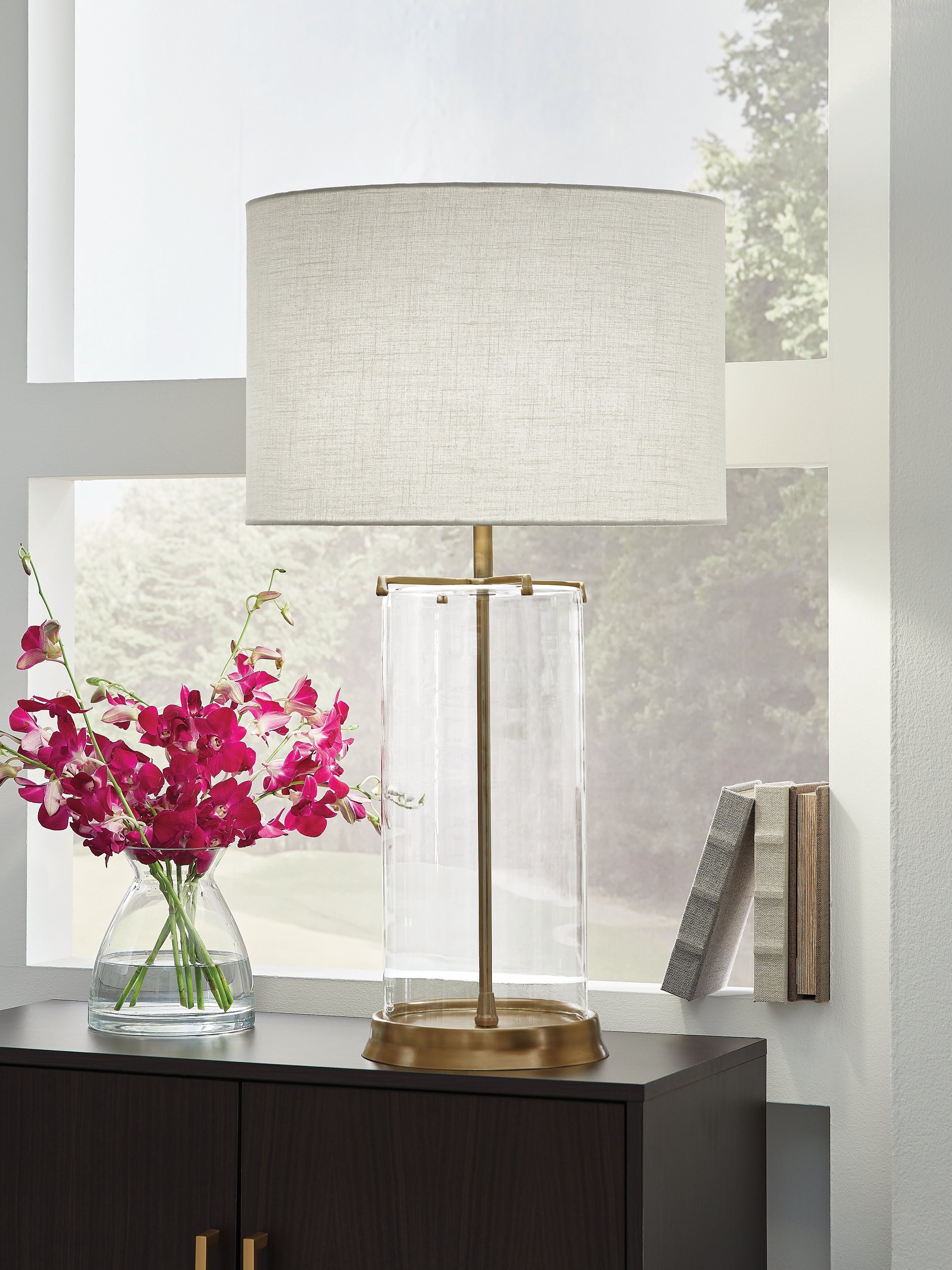 Diamond Furniture - Ashley Furniture - Gizeh Table Lamp - Glass Table Lamp (1/CN) - L430954