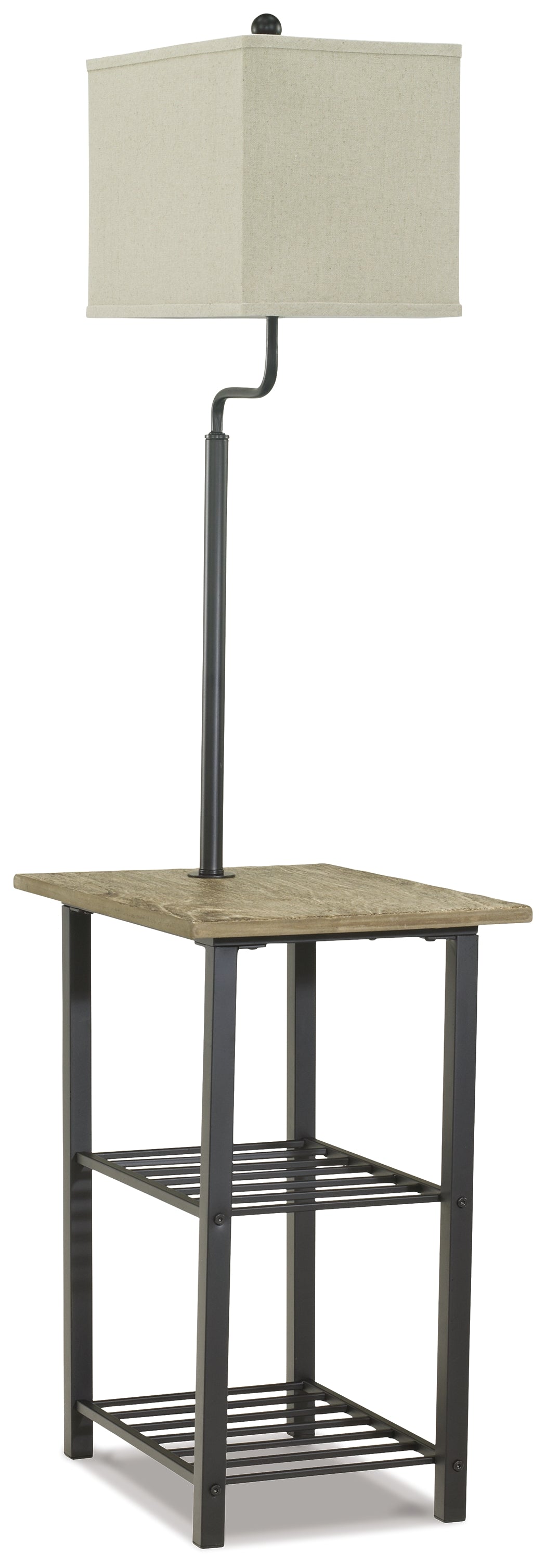 Diamond Furniture - Ashley Furniture - Shianne Floor Lamp - Metal Tray Lamp (1/CN) / Black - L734031