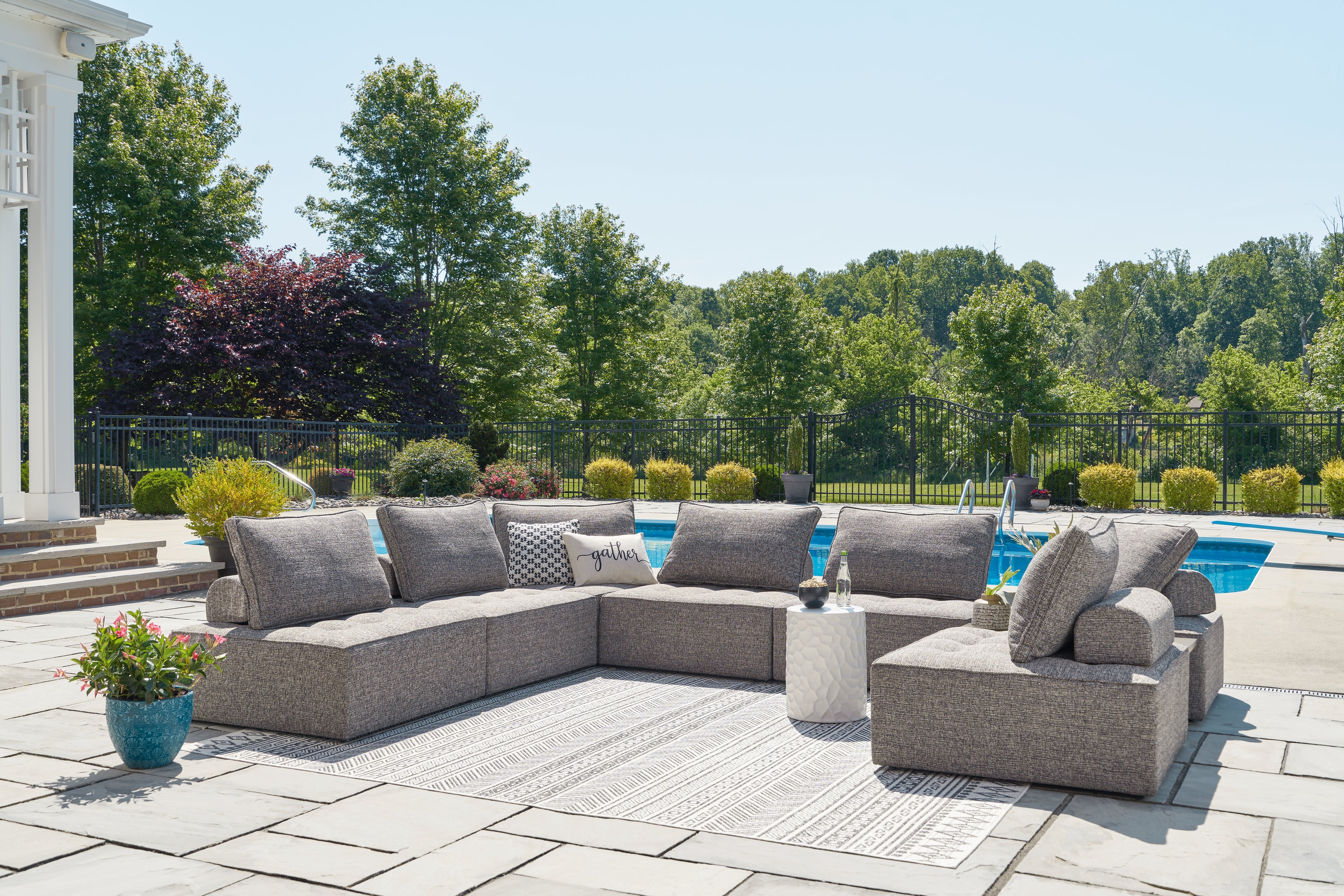 Diamond Furniture - Ashley Furniture - Bree Zee 8-Piece Outdoor Sectional - 8-Piece Outdoor Sectional - P160P6