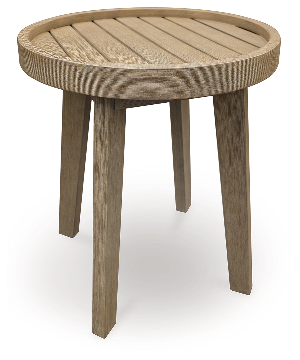 Diamond Furniture - Ashley Furniture - Marina Sun Outdoor End Table - Round End Table / Beige - PCP204-706