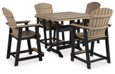 Diamond Furniture - Ashley Furniture - Fairen Trail Outdoor Counter Height Dining Table with 4 Barstools - Outdoor Counter Height Dining Table with 4 Barstools - P211P3