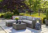Diamond Furniture - Ashley Furniture - Petal Road Outdoor Loveseat Sectional/Ottoman/Table Set (Set of 4) - LoveseatSEC/OTTO/TBL Set(4/CN) - P297-070