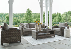 Diamond Furniture - Ashley Furniture - Oasis Court Outdoor Sofa/Chairs/Table Set (Set of 4) - Sofa/Chairs/Table Set (4/CN) - P335-081