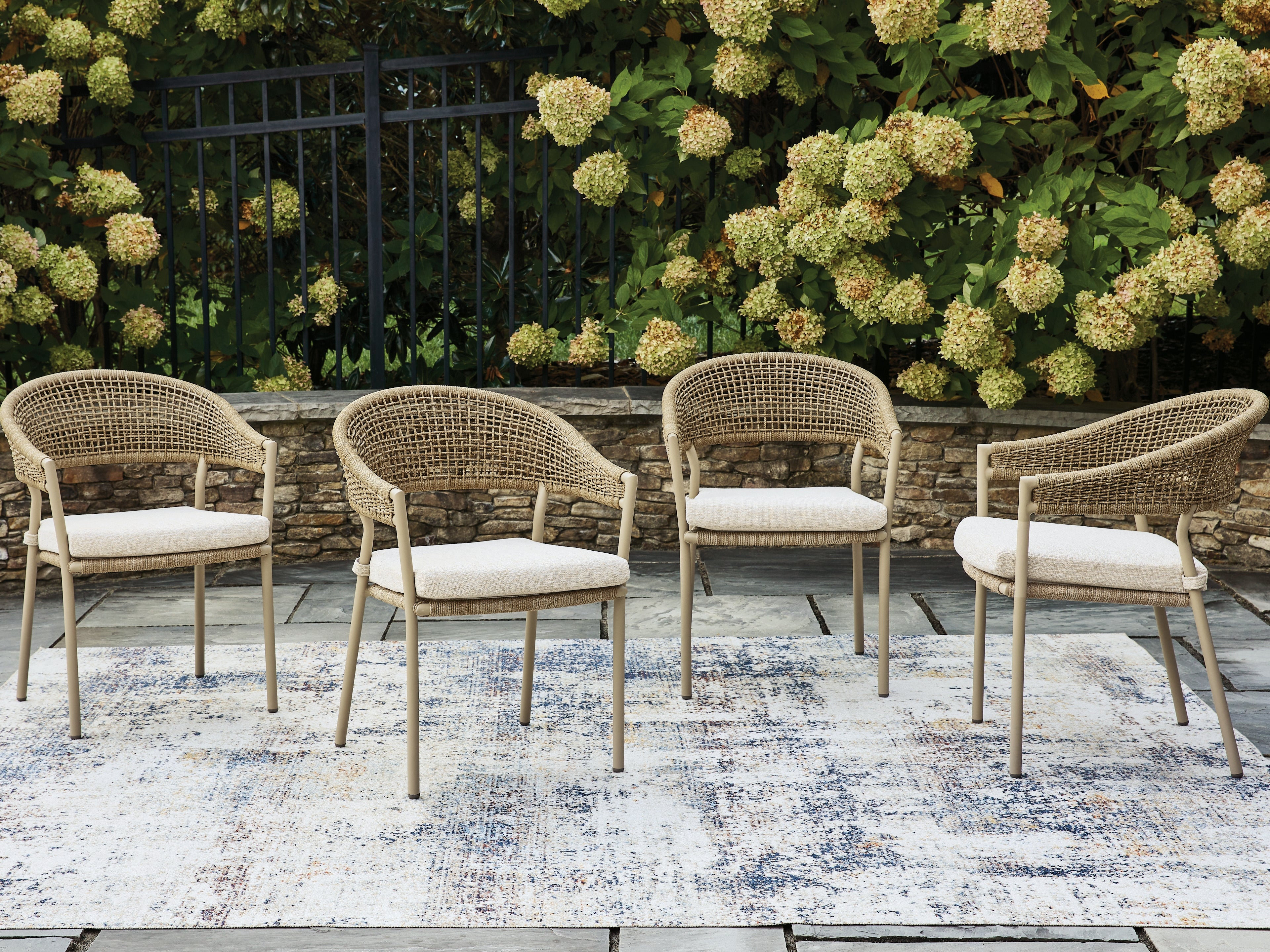 Diamond Furniture - Ashley Furniture - Orchard Beach Outdoor Arm Chair with Cushion (Set of 4) - Arm Chair With Cushion (4/CN) - PCP373-601A