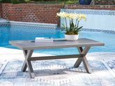 Diamond Furniture - Ashley Furniture - Half Moon Beach Outdoor Coffee Table - Rectangular Cocktail Table - PCP418-701