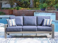 Diamond Furniture - Ashley Furniture - Half Moon Beach Outdoor Sofa with Cushion - Sofa with Cushion - PCP418-838