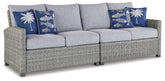Diamond Furniture - Ashley Furniture - Naples Beach Outdoor Right and Left-arm Facing Loveseat with Cushion (Set of 2) - RAF/LAF Loveseat w/CUSH (Set of 2) - P439-854