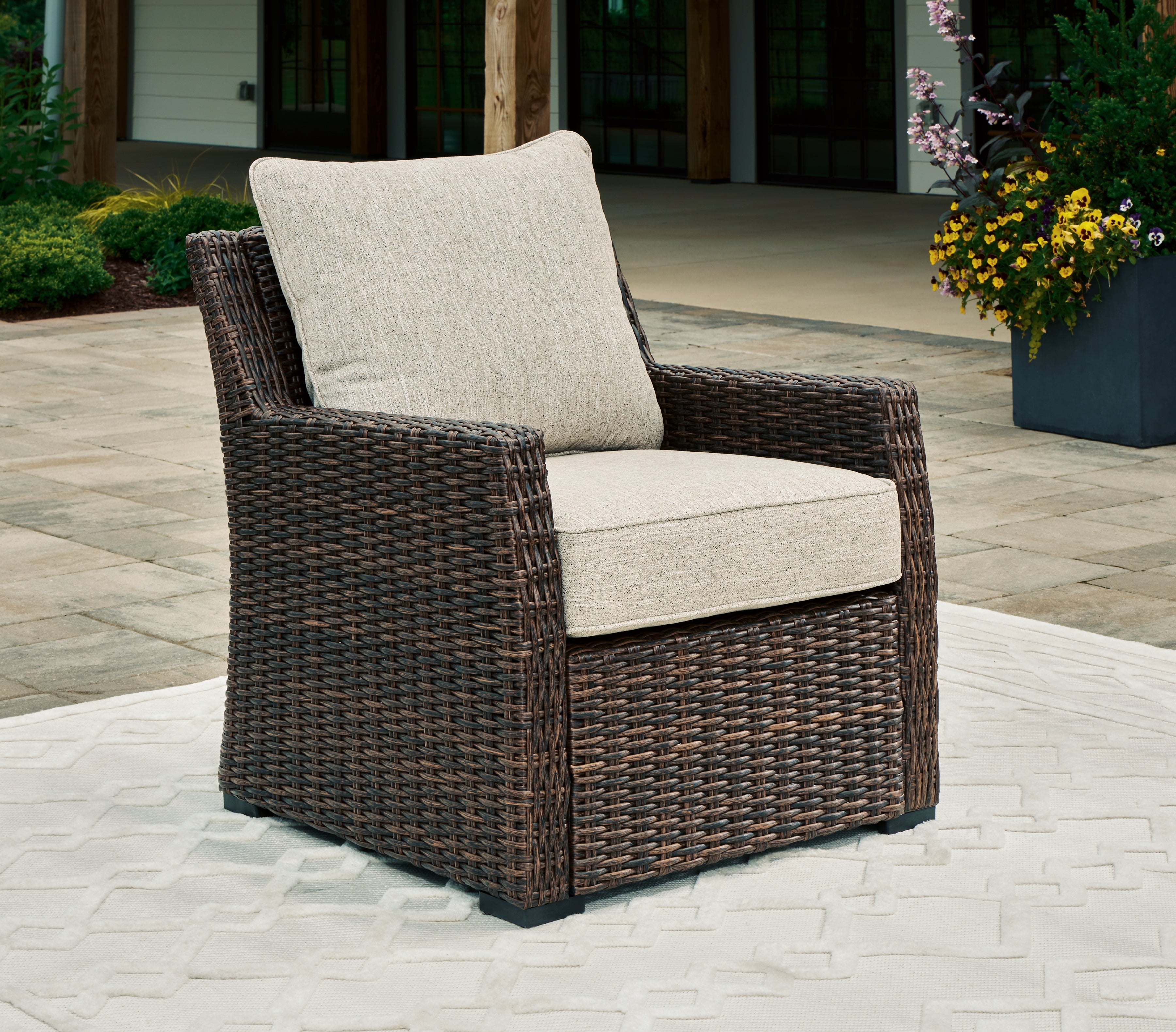 Diamond Furniture - Ashley Furniture - Brook Ranch Outdoor Lounge Chair with Cushion - Lounge Chair w/Cushion (1/CN) - P465-820