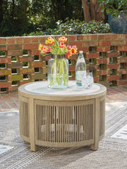 Diamond Furniture - Ashley Furniture - Spooners Cove Outdoor Coffee Table - Round Cocktail Table - PCP469-708