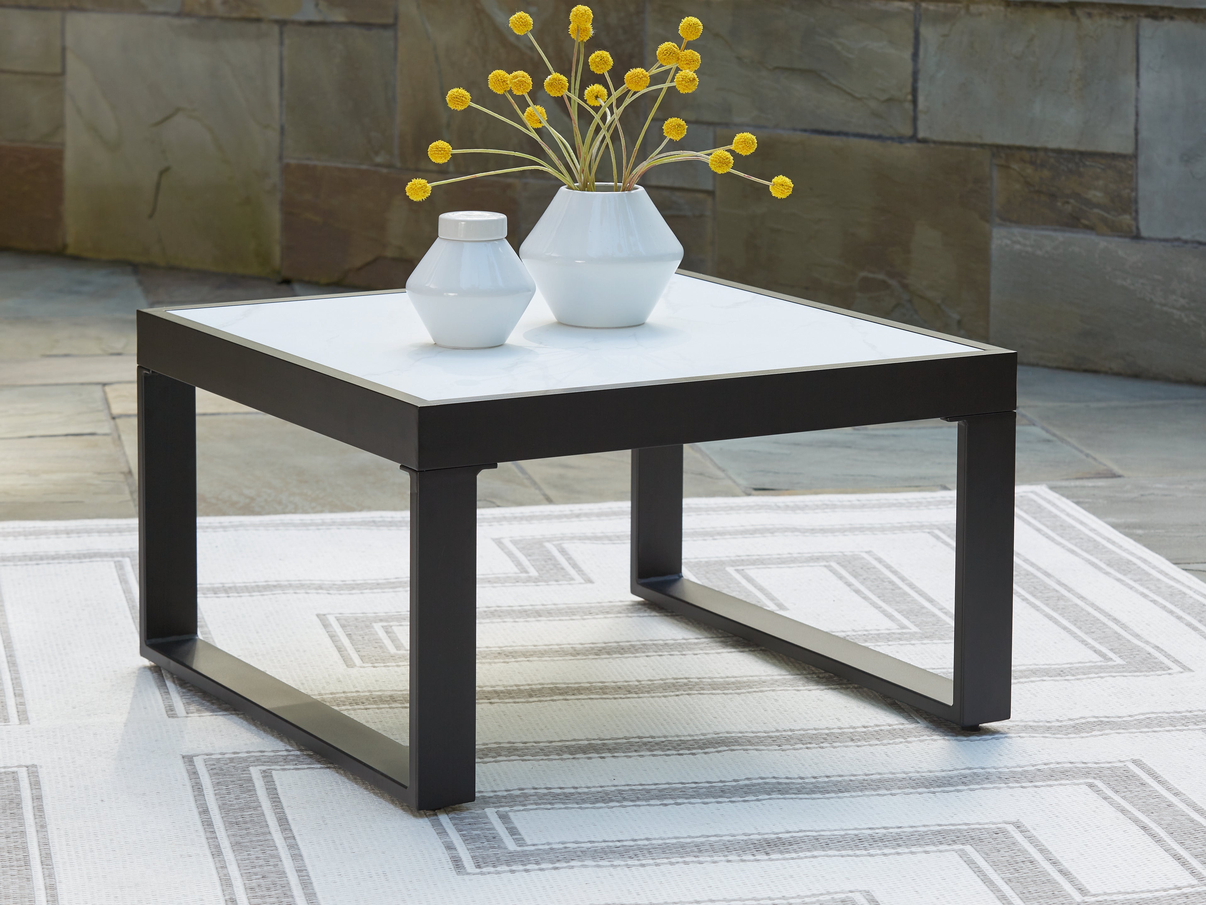 Diamond Furniture - Ashley Furniture - Beachloft Outdoor Coffee Table - Square Cocktail Table - P490-708