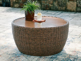 Diamond Furniture - Ashley Furniture - Double Point Outdoor Coffee Table - Round Cocktail Table - PCP503-708