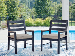 Diamond Furniture - Ashley Furniture - East Beach Outdoor Arm Chair with Cushion (Set of 2) - Arm Chair With Cushion (Set of 2) - PCP587-601A