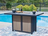 Diamond Furniture - Ashley Furniture - East Beach Outdoor Bar Table with Fire Pit - RECT Bar Table w/Fire Pit - PCP587-665