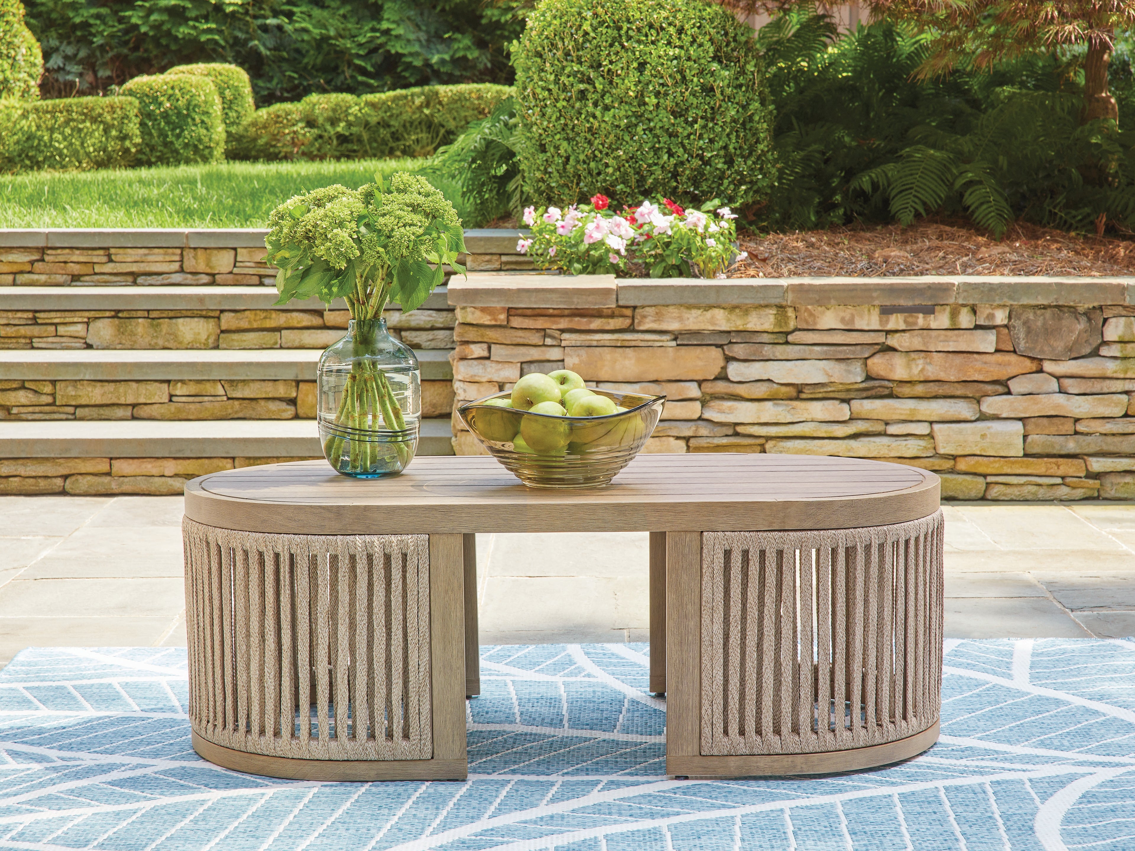 Diamond Furniture - Ashley Furniture - Serena Shores Outdoor Coffee Table - Rectangular Cocktail Table - PCP604-701