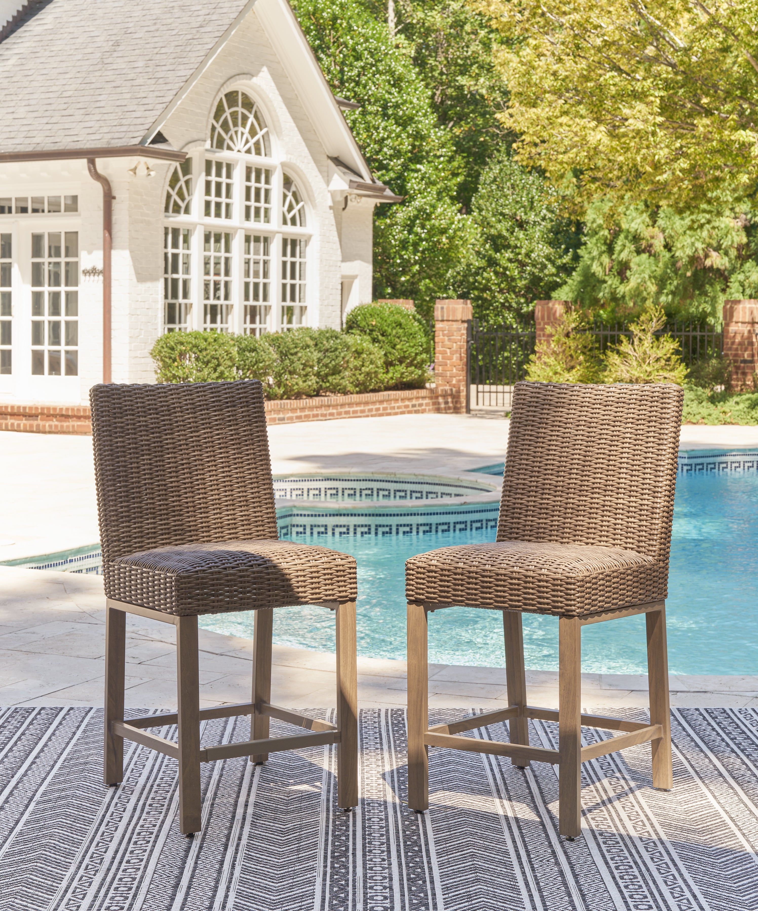 Diamond Furniture - Ashley Furniture - Walton Bridge Outdoor Bar Stool (Set of 2) - Barstool (Set of 2) - P749-130