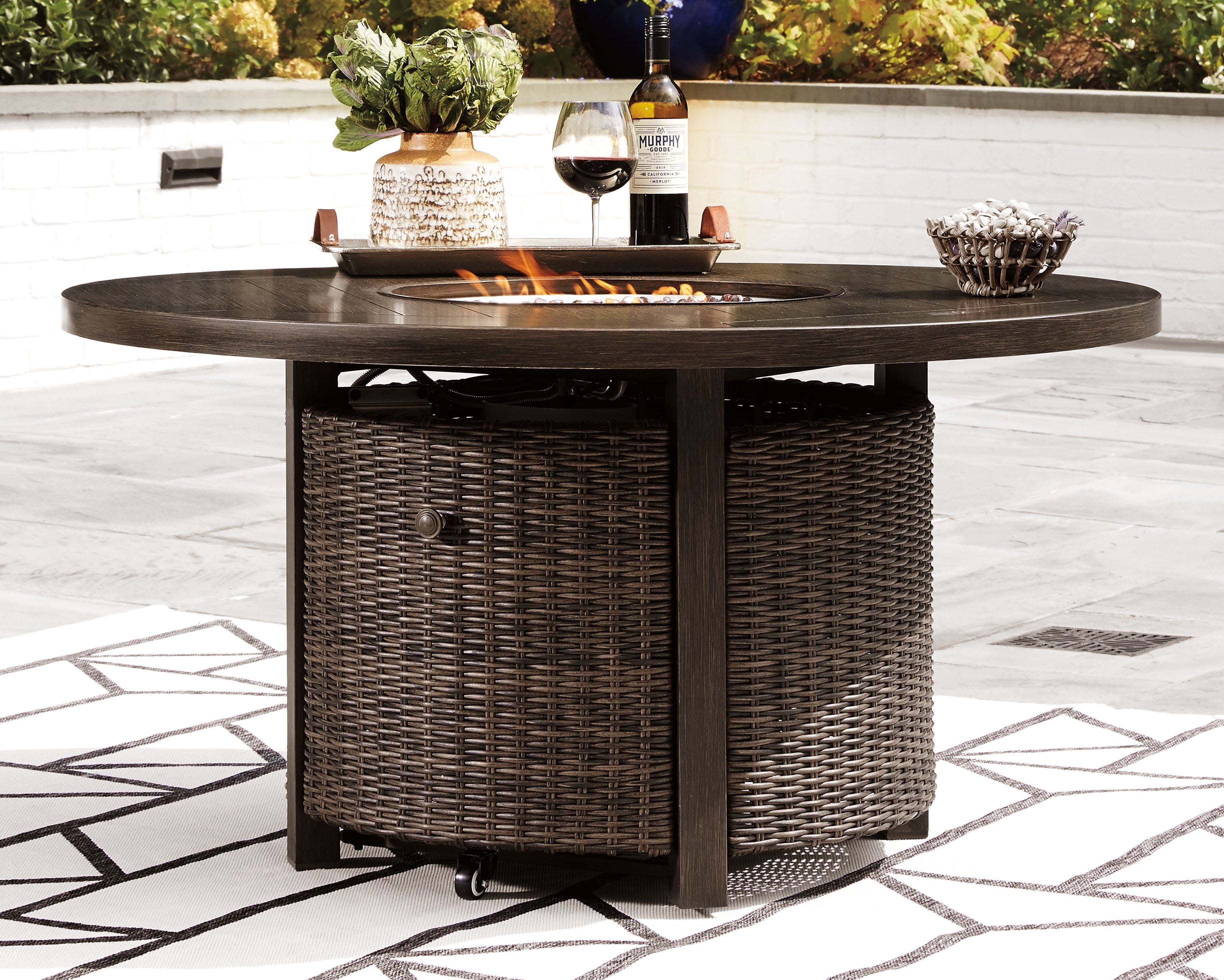 Diamond Furniture - Ashley Furniture - Paradise Trail Fire Pit Table - Round Fire Pit Table - P750-776